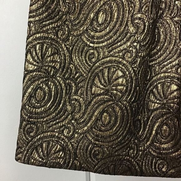 Phillip Lim Metallic Skirt Gold Silk, Lined, Size - 8 - Picture 2 of 8
